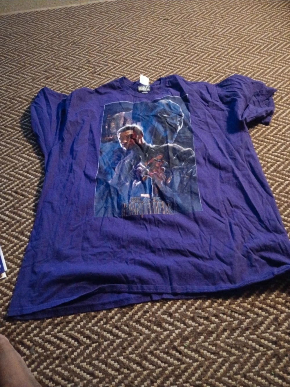 Marvel Purple Black Panther Graphic Short Sleeve Tee